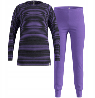 Set të brendshme termike për kalamaj Odlo Warm Juniors, poliester i ricikluar, blu