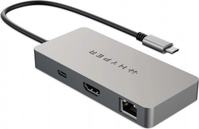 Hub USB-C HyperDrive Hyper 5-Port, HDMI 4K, Gigabit Ethernet, gri