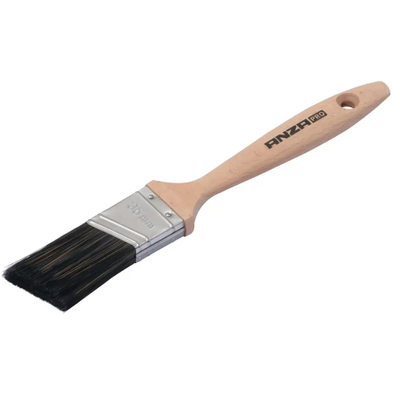 Furçë llaku ANZA Varnish Brush Effective Angled, 35mm, me dorezë dru, e zezë