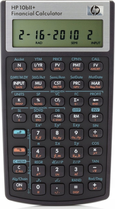 Kalkulator financiar HP 10bII Plus Bluestar, 170 funksione, i zi
