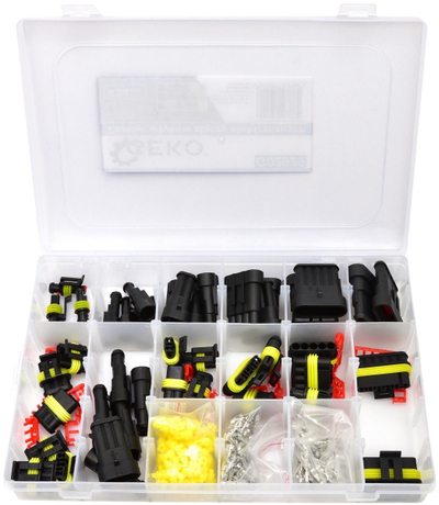 Set konektorësh elektrikë Superseal, 424 copë, 1–6 pin, ngjyrë e zezë