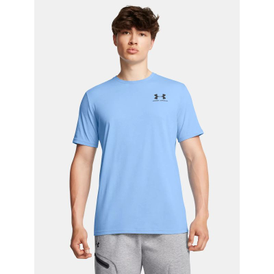 Памучна полиестер маица со кратки ракави Under Armour Sportsyle Left Chest, светло сина