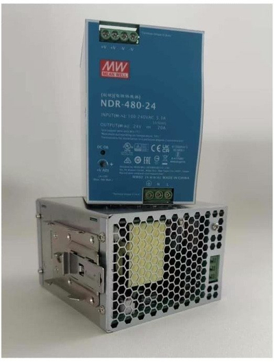 Furnizues energjie për shinë DIN Ernitec NDR-480-48, 24V, 480W, gri