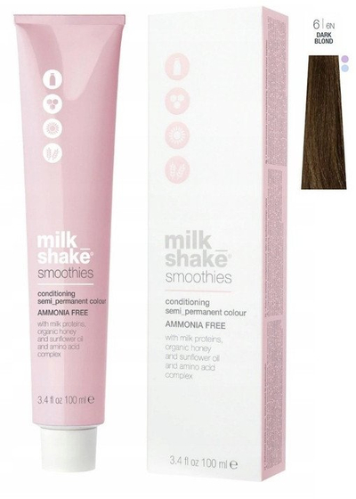 Bojë flokësh Milk Shake Smoothie Semi-Perm 6N, pa amoniak, 100ml, bjonde e errët