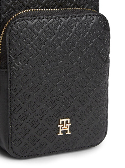 Çantë telefoni Tommy Hilfiger AW0AW18601, poliuretani, e zezë