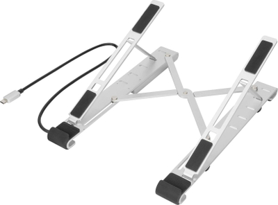 Stendë laptopi Digitus DA-90424, alumin, me USB, ngjyrë argjendi