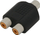 Adapter audio CINCH splitter, 1x RCA mashkull, 2x RCA femër, i zi