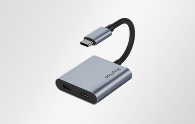 Adapter USB XREAL Games 56775-0, USB-C në USB-C x2, 4K 60Hz 100W, argjend