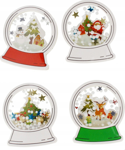 Ngjitëse dekorative Craft with Fun Christmas Stickers Eva Ball, motive Krishtlindjesh, material EVA, shumëngjyrëshe