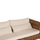 Set kopshti lounge 4-pjesësh Tropel rattan natyral & druri mahagoni jastëkë të bardha (HM9656), bardhë
