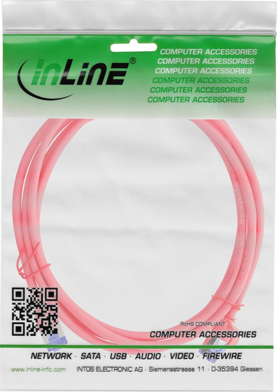 Kabllo rrjeti InLine Slim Cat.6A, 7.5m, PoE, e kuqe