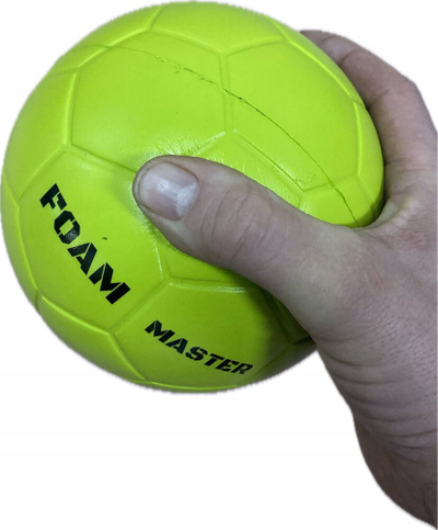 Спортска топка Foam Master UM126 G, PU пена, 15cm, неонско зелена