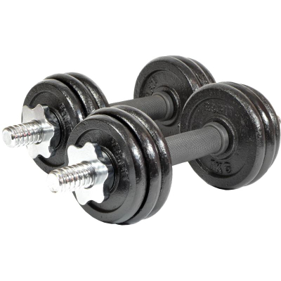 Set hantellash EB Fit 585463, 2 x 7.5 kg, gize, të zeza