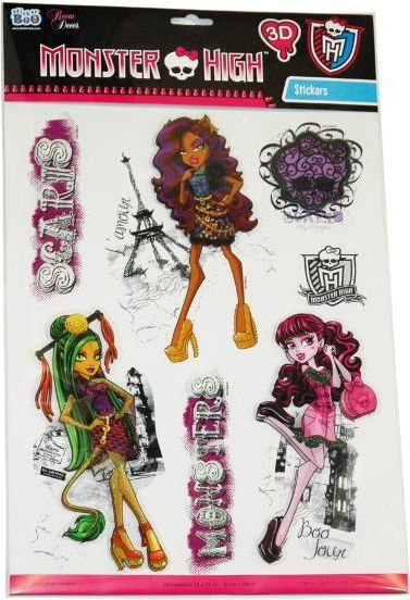 Ngjitëse dekorative Euro Trade 3D Monster High, 6 copë