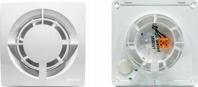 Ventilator banjoje Awenta Fabio fi 100, qafë 5 cm, me higrostat, i bardhë