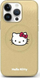 Mbulesë telefoni Hello Kitty HKHMP14SPGHCKD, për iPhone 14 6.1", hardcase lëkurë, ngjyrë gold