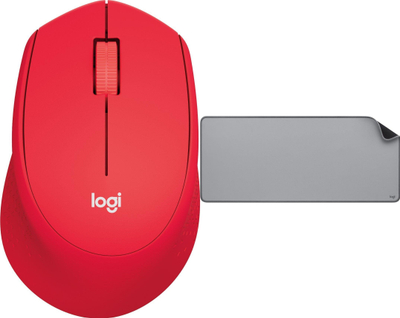 Set maus dhe mousepad Logitech M330 Silent Plus, pa kabull, klikime të heshtura, gri