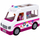 Set lodër LeanToys Anlily Doktor, kukull 30cm, autoambulancë me aksesorë, e bardhë rozë