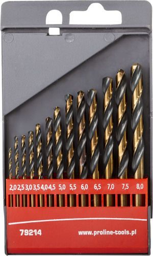 Set stërpikëse për metal Proline HSS DIN338, 13 copa, 2-8mm