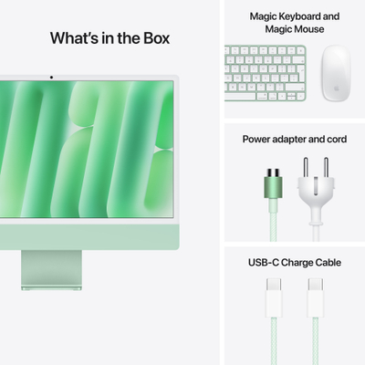 Apple iMac 24", M4 8‑core, 16GB, 256GB SSD, 8‑core GPU, Green