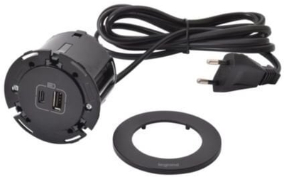 Prizë mobiljeje Incara DISQ 60, USB A+C, kabllo 2 m, e zezë