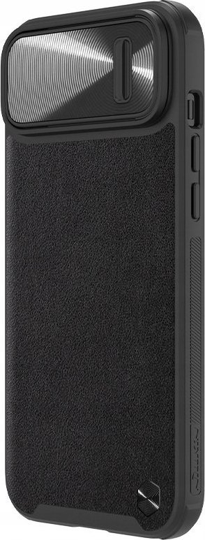 Kapak telefoni Nillkin CamShield Leather S për iPhone 14 Plus, lëkurë, i zi