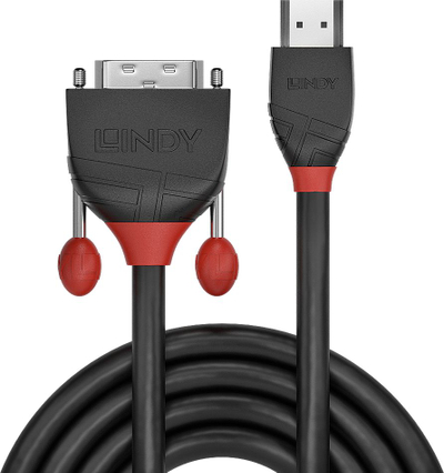 Kabllo HDMI në DVI D Lindy 36271, 1m, e zezë