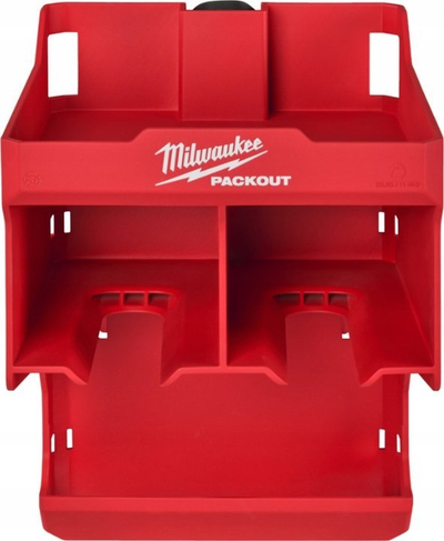 Mbajtëse për stërvitje Milwaukee PACKOUT Drill Stand, plastike, për tu var në mur, e kuqe