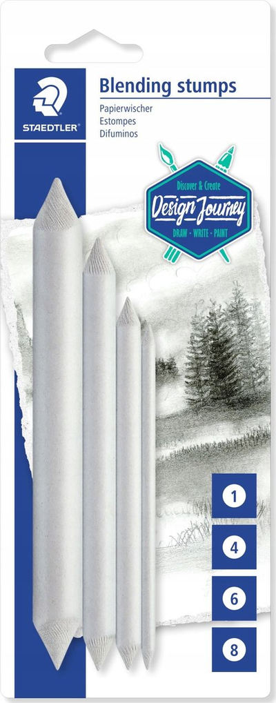 Shkopinj për hijezim Staedtler 5426, set 4 madhësi, të bardhë