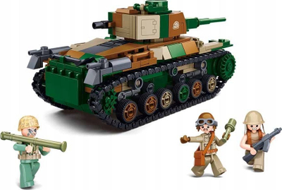 Set blloqesh Sluban Army B1100, aeroplan luftarak me top kundërajror, 532 copë, i gjelbër