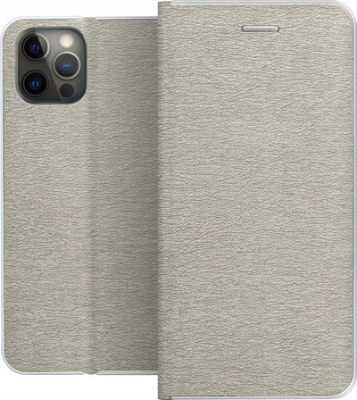 Këllëf telefoni Luna Book Gold për Xiaomi Redmi Note 13 Pro Plus 5G, tip libër, me magnet, argjendtë