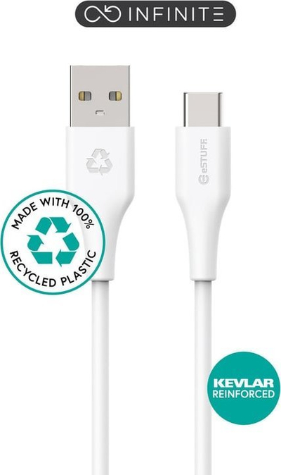 Kabllo USB eSTUFF ES605170, USB 2.0, 1 m, USB C në USB A, e bardhë
