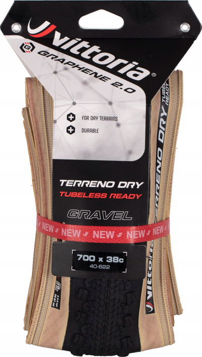 Gomë biçiklete Vittoria Terreno Dry G2.0 TLR, 700 x 38, Tubeless Ready, e zezë tan