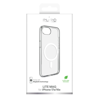 Mbulesë telefoni Puro Lite Mag, MagSafe, për iPhone 16e, transparente