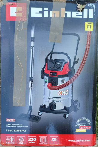 Fshesë me vakum Einhell TE-VC 2230 SACL, pastrim i lagësht dhe i thatë, e kuqe e zezë