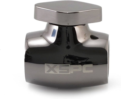 Вентил за вода XSPC G1/4 Ball Valve, женски приклучок G1/4, црн хром