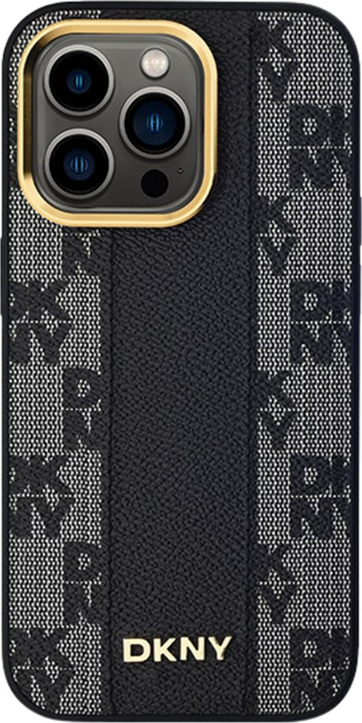 Mbrojtëse telefoni Guess për iPhone 13 14 15, 6.1", hardcase lëkurë me MagSafe, e zezë