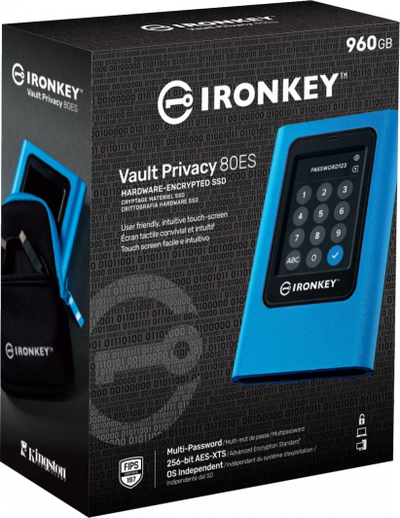 Disk i jashtëm SSD Kingston IronKey Vault Privacy 80 (IKVP80ES/960G), 960GB 