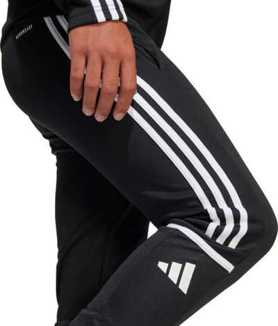 Pantallona treningu për kalamaj adidas Squadra 25 Jr JE2777, 100% poliester, me xhepa me zinxhir, të zeza