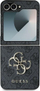 Mbrojtëse telefoni Guess GUHCZF64GMGGR, PU Big 4G Metal Logo, për Samsung Galaxy Z Flip 6, e zezë