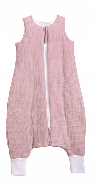 Qese gjumi për kalamaj BabyMatex Muslin To Go, 95 cm, me këmbë, rozë pudër