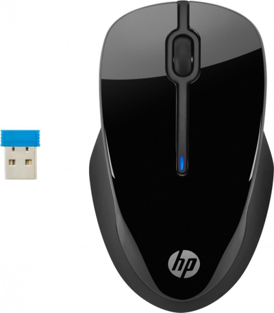 Безжичен глушец HP 250, нано USB, оптички, црн