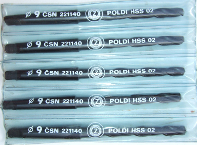Spiral metalike Baildon DIN 345 RN NWKc, 9 mm, HSS, me bisht konik MK1
