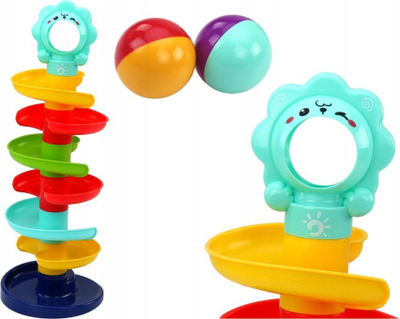 Lodër me spirale për topa Leantoys Colorful Tower, 7 pjesë, shumëngjyrëshe