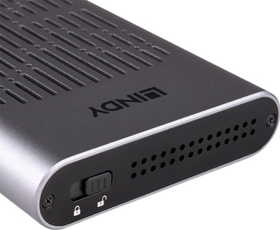 Kuti e jashtme SSD Lindy 43382, M.2 PCIe 3.0, USB 3.2, ngjyrë argjendi