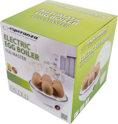Pajisje për zierjen e vezëve Esperanza EKE001, 350 W, 7 vezë, e bardhë
