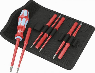 Set kaçavidash Wera Kraftform Kompakt VDE Stainless 8 Extra Slim 1, 8 copë, i kuq