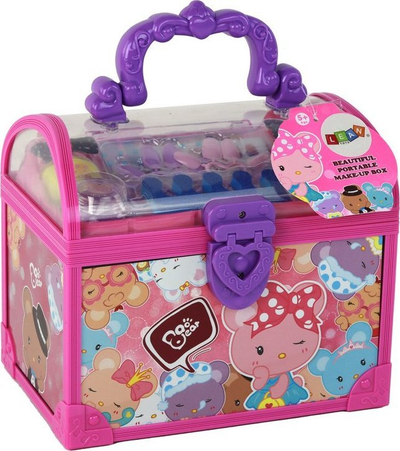 Set lodrash kozmetike Leantoys DIY Beauty, me valixhe, për goca, rozë