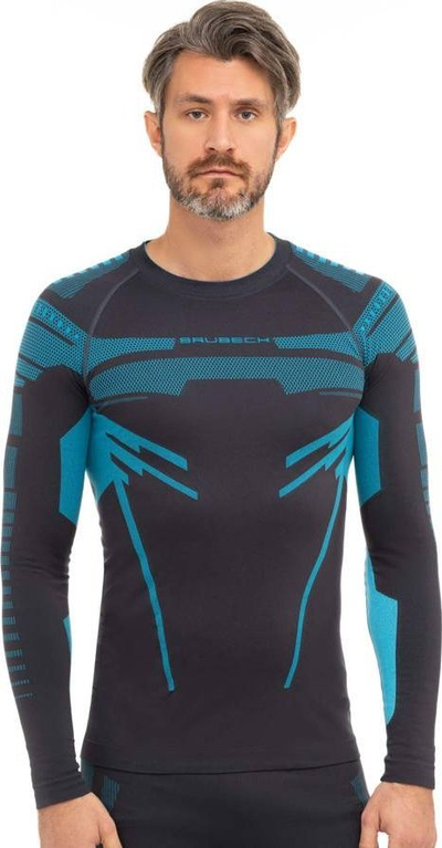 Bluza termoaktive Brubeck LS15700, për meshkuj, M, gri e kaltër