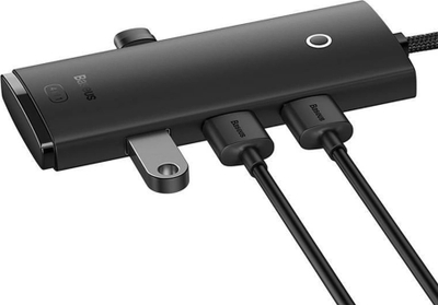 USB-C хаб Baseus Lite Series, 4 USB 3.0 порти, 25 cm, црн